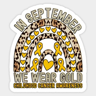 Vintage in september we wear gold childhood cancer quote Sticker